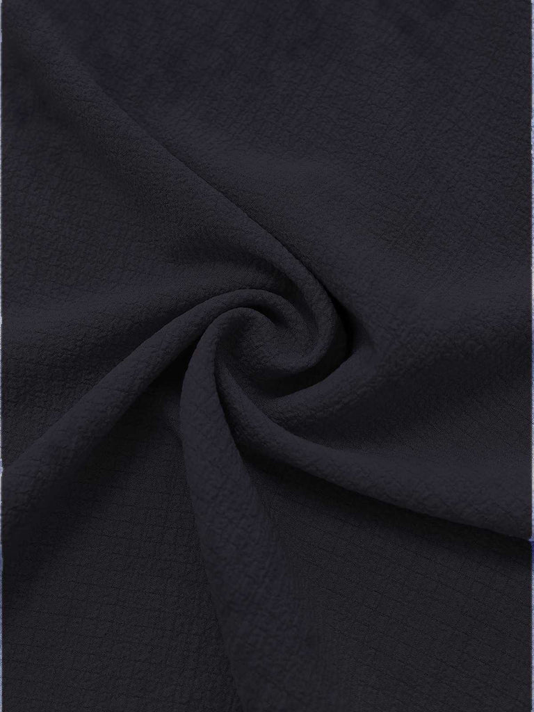 Robe manches volants froncée fendue col V uni des années 1940