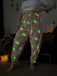 Pantalon de pyjama fantôme citrouille lumineux d'Halloween des années 1970