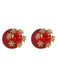 Boucles d'oreilles à flocon de neige avec pierres précieuses rouge de Noël