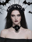 Bandeau et collier gothiques d'Halloween avec tête de mort et rose