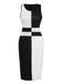 Robe crayon noire sans manches colorblock années 1960