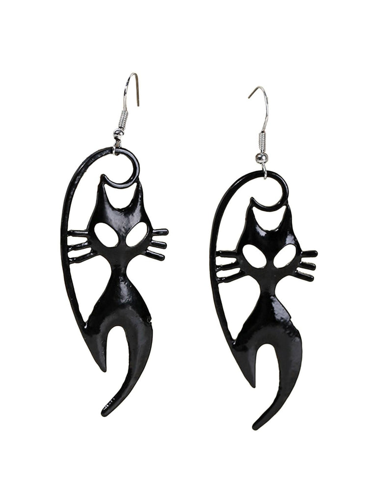 Boucles d'oreilles pendantes chat noir d'Halloween