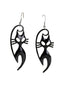 Boucles d'oreilles pendantes chat noir d'Halloween