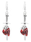 Boucles d'oreilles vintage Halloween crâne épée cœur