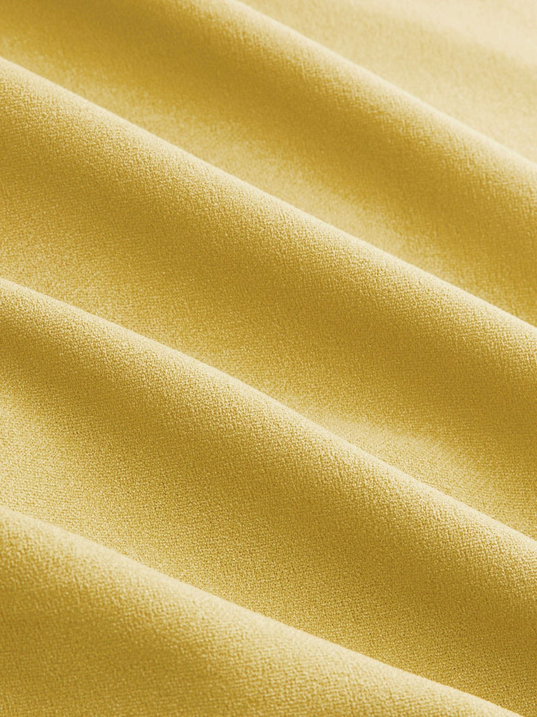 Haut jaune col châle froncé chic des années 1970