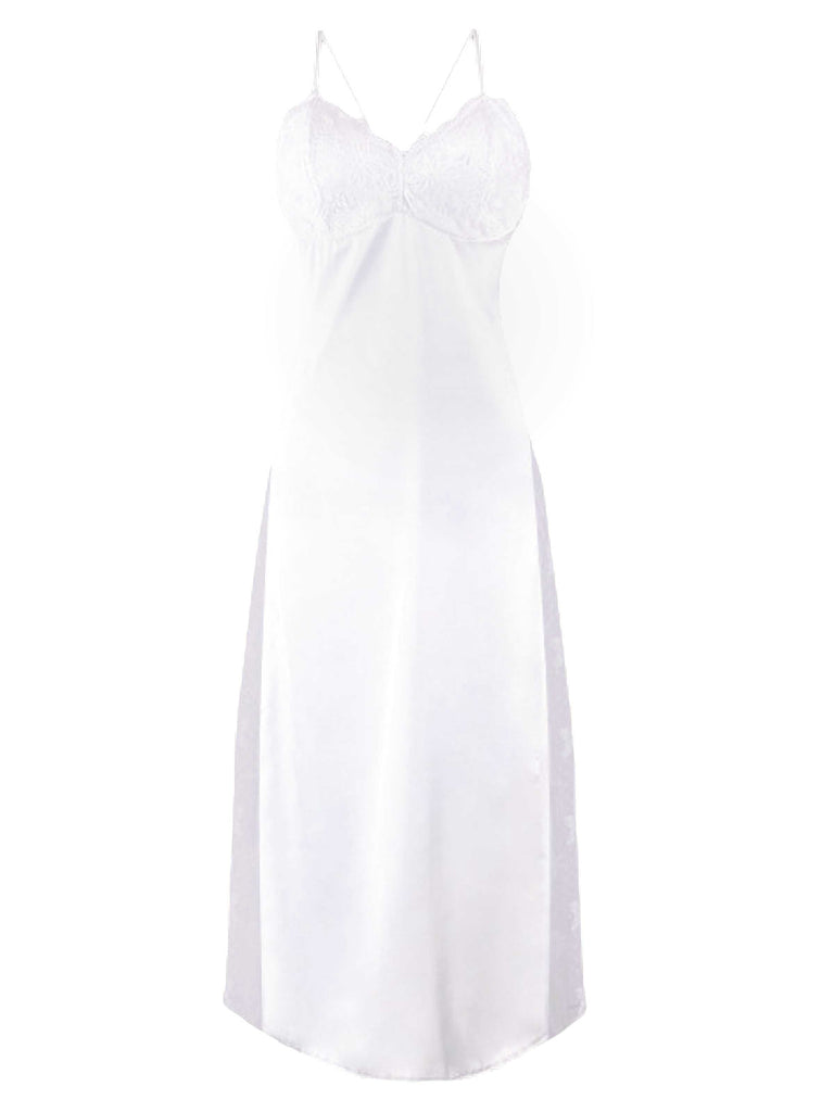 Ensemble nuisette blanche en dentelle et maille années 1930