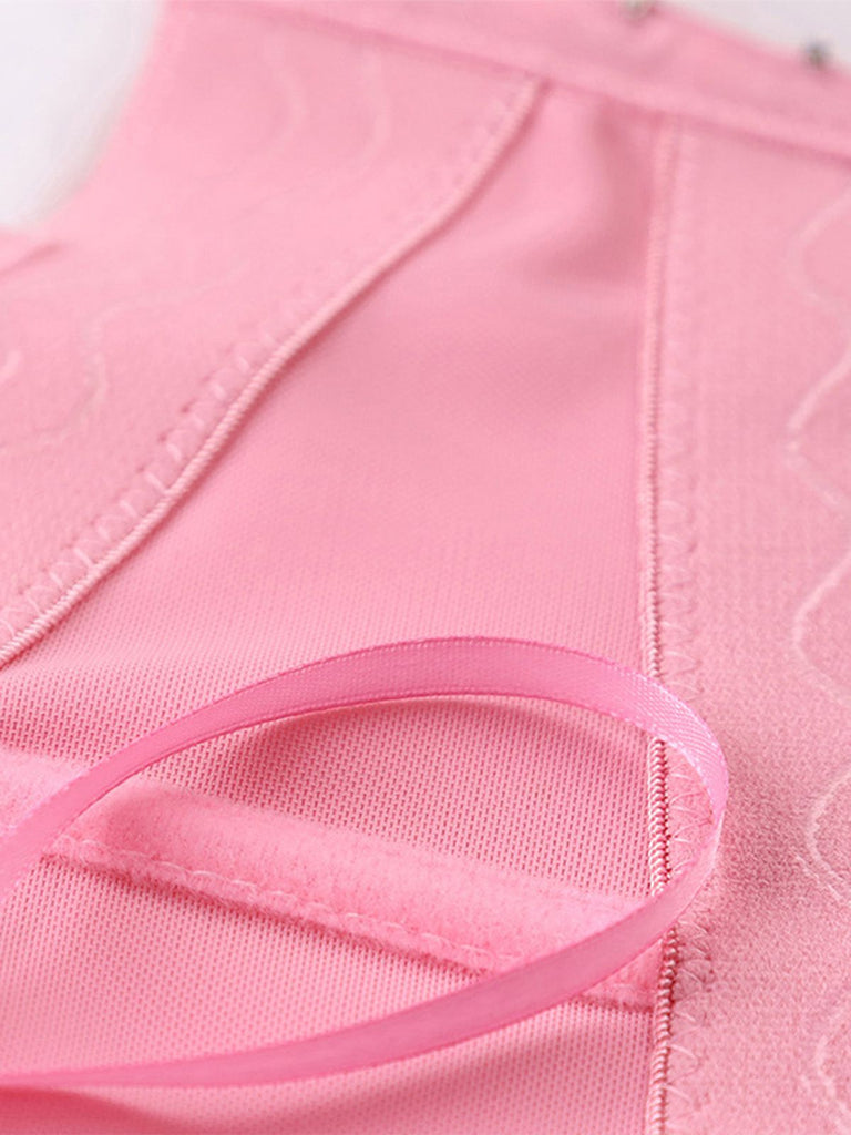 Haut court rose à fleurs 3D et strass des années 1970