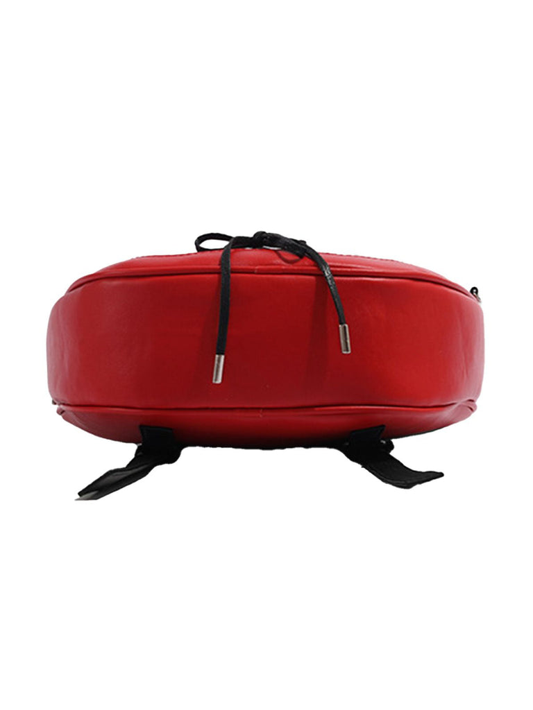 Sac bandoulière en cuir avec nœud style corset et pomme gothique