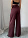 Pantalon large taille haute bordeaux des années 1960