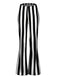 Pantalon évasé noire et blanche à rayures verticales années 1970