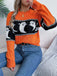 Pull orange en tricot fantôme d'Halloween des années 1940