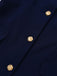 Robe bleue foncé à boutons et poignets bruts années 1960