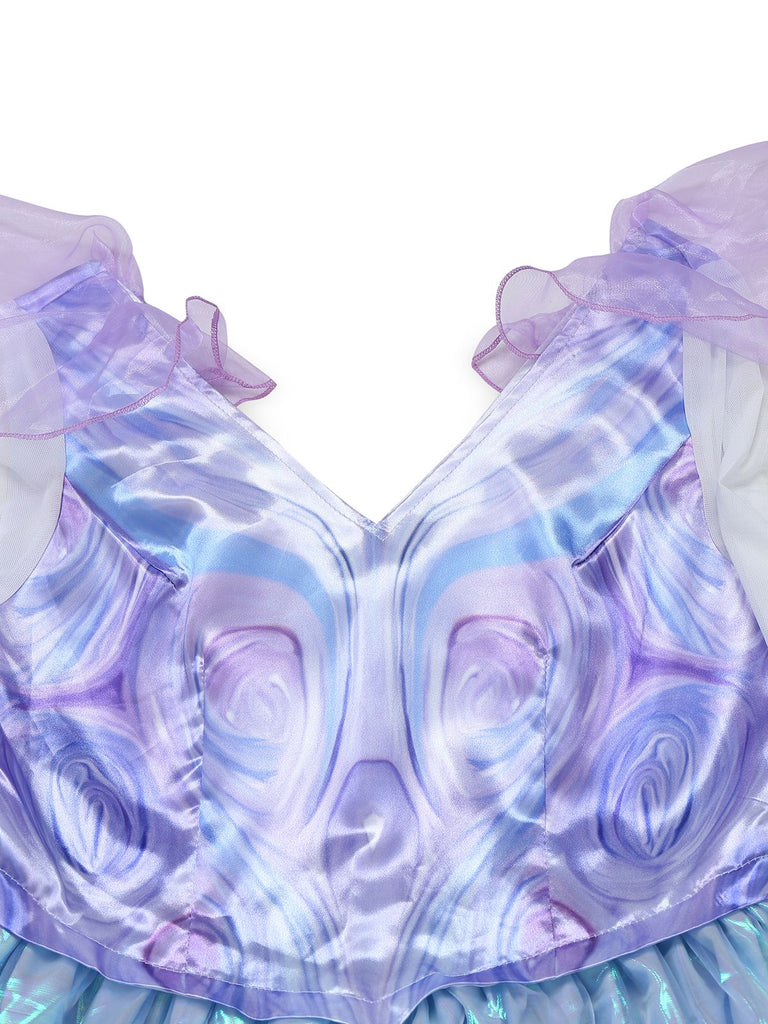 Robe bleue en maille Wicked Witch années 1950