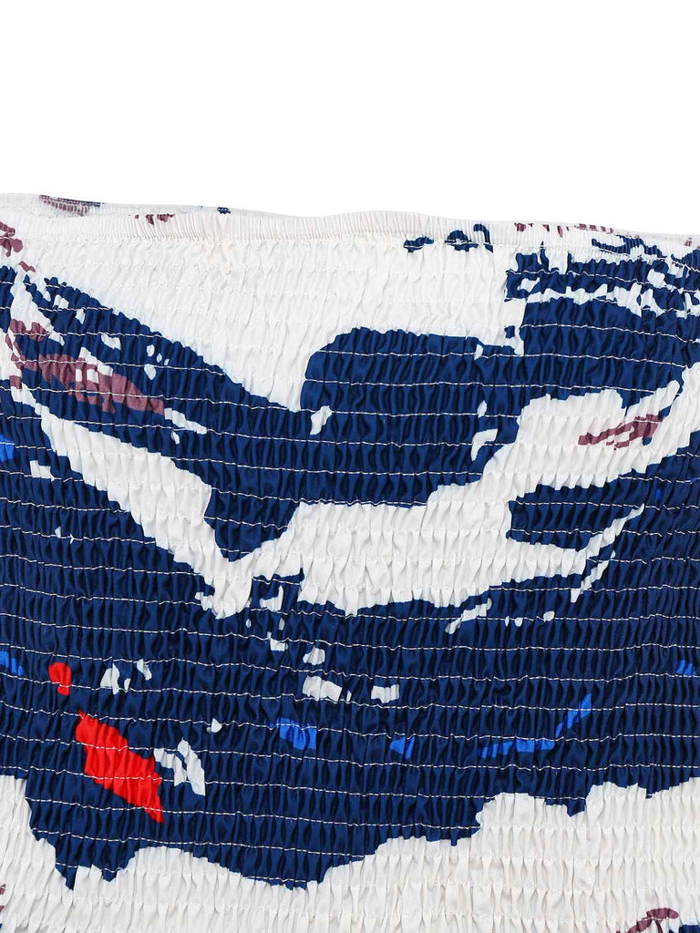 Combinaison bustier multicolore à encre éclaboussée années 1960