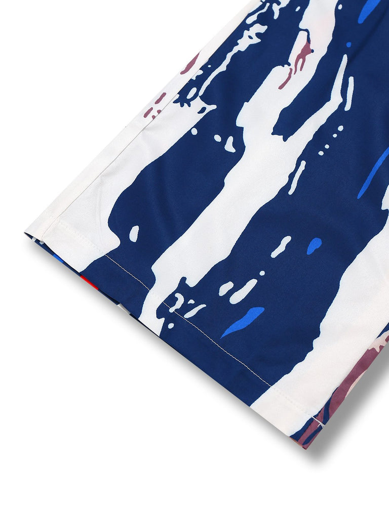 Combinaison bustier multicolore à encre éclaboussée années 1960