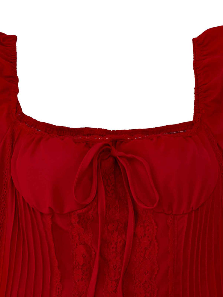 Robe gothique en dentelle avec nœud papillon années 1950