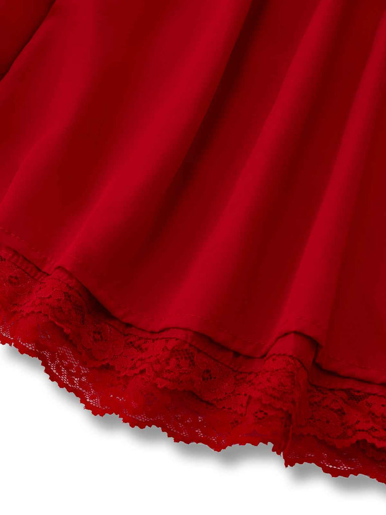 Robe gothique en dentelle avec nœud papillon années 1950