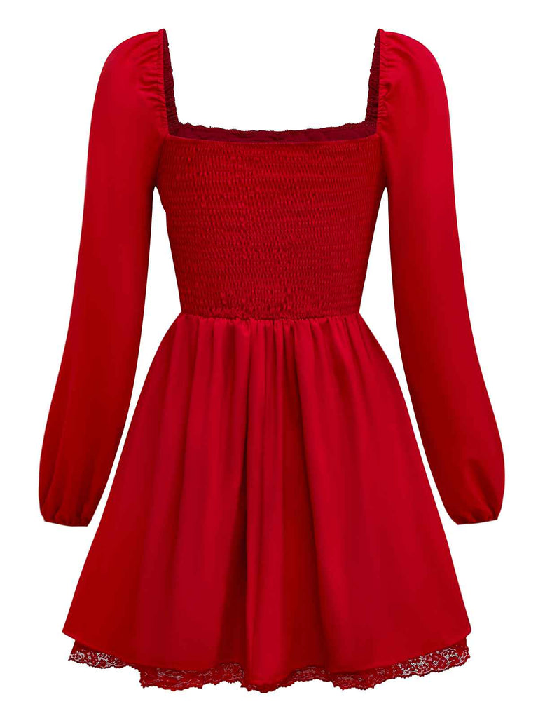 Robe gothique en dentelle avec nœud papillon années 1950