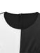 Robe crayon noire sans manches colorblock années 1960