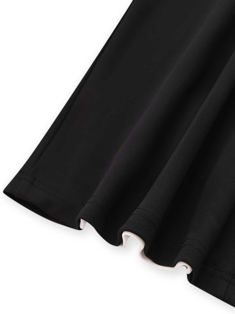 Combinaison dos nu noir et blanc patchwork des années 1960