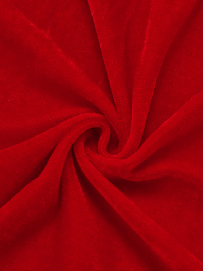 Cape patchwork en velours et dentelle unie des années 1950