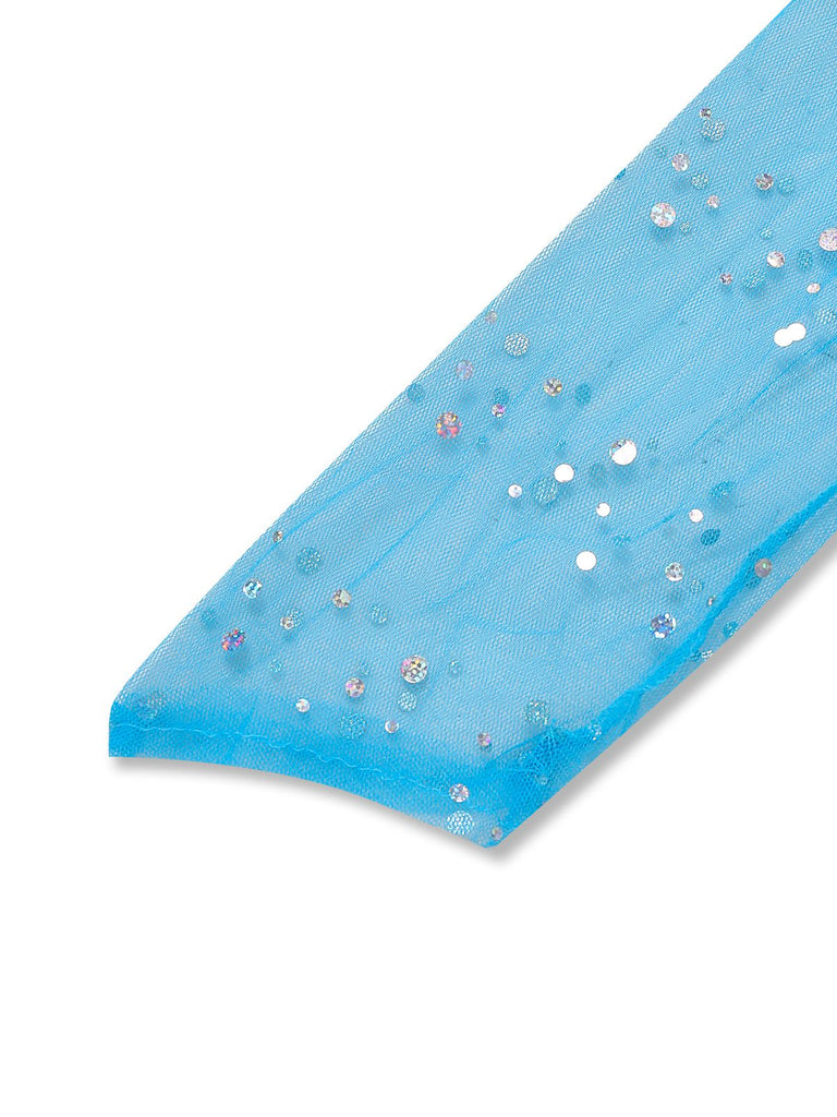 Cape et robe Elsa bleue à paillettes unis années 1970