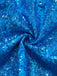 Cape et robe Elsa bleue à paillettes unis années 1970