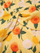 Robe froncée à fleurs d'hortensia jaune des années 1950