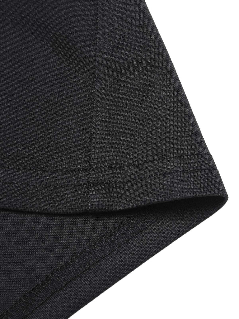 Haut noire uni à épaules dénudées des années 1950