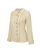 Chemisier crème en coton uni à boutons années 1930