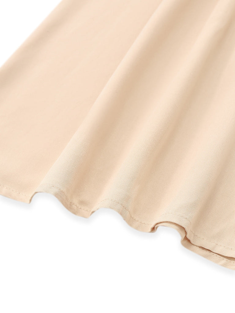 Combishort patchwork col carré style bohème abricot des années 1970