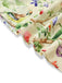 Robe jaune oiseaux et fleurs à volants années 1950