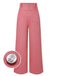 Pantalon rose coton en à boutons des années 1950