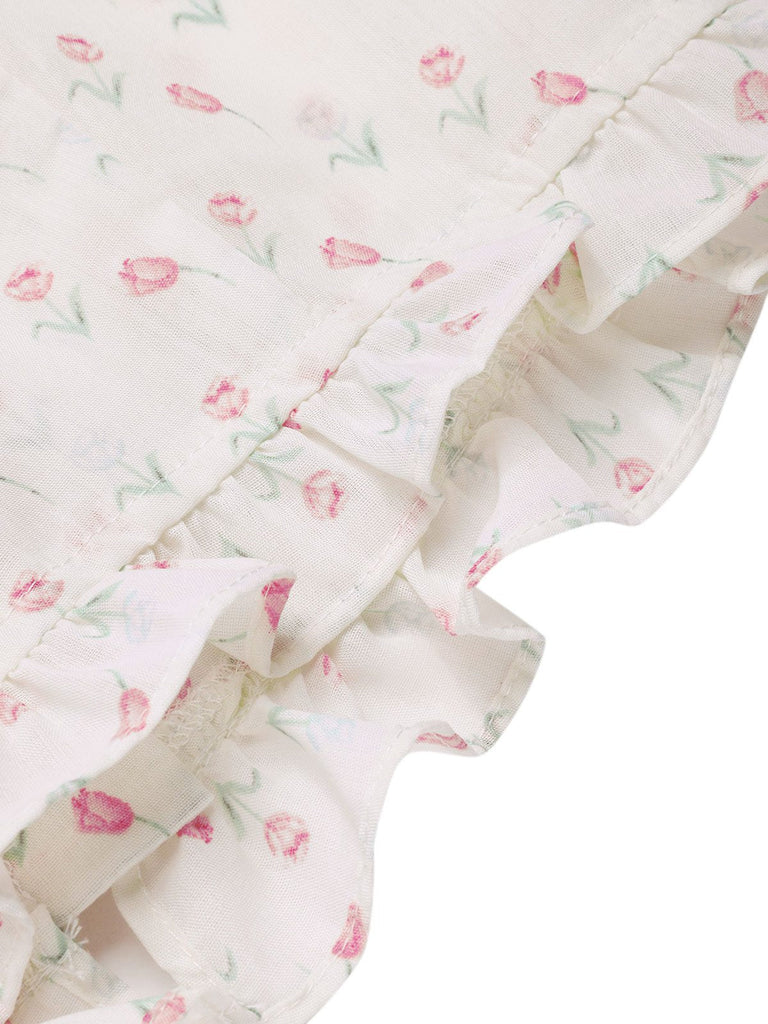 2PCS chemisie tulipe rose et pantalon à boutons années 50