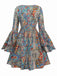 Robe multicolore bohème cachemire fleur années 1970