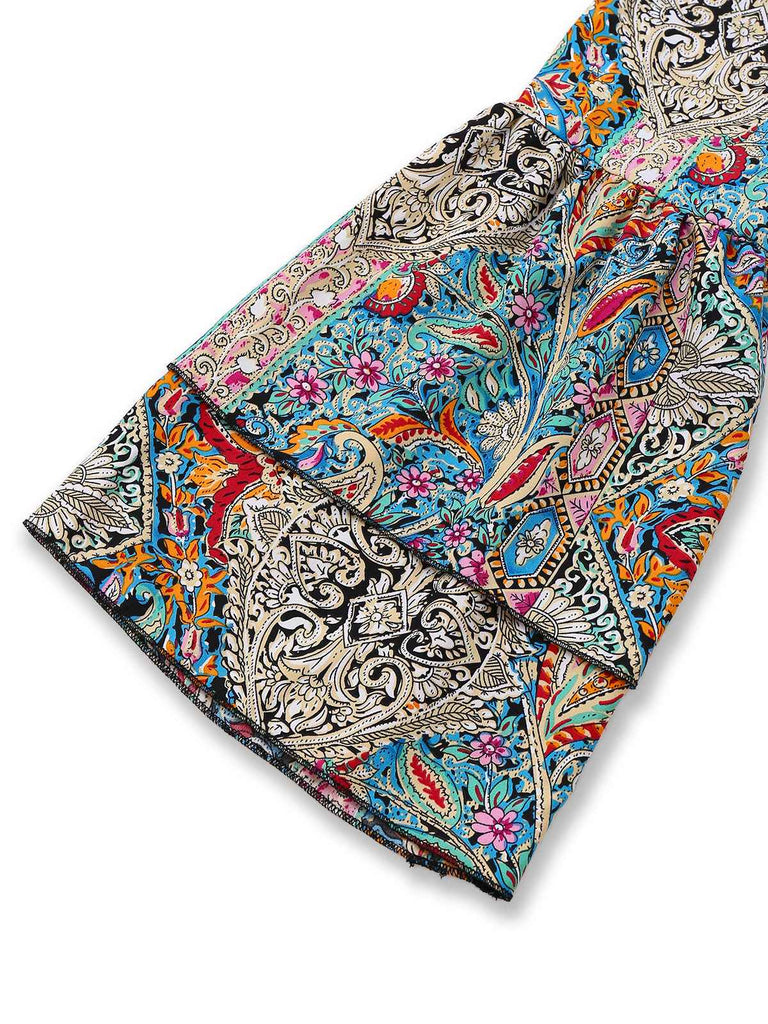 Robe multicolore bohème cachemire fleur années 1970