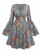 Robe multicolore bohème cachemire fleur années 1970
