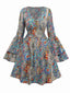 Robe multicolore bohème cachemire fleur années 1970