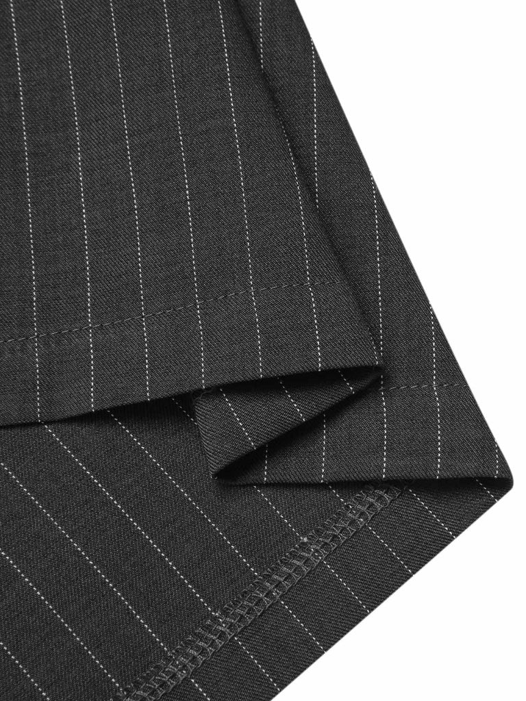 Robe crayon gris foncé à fines rayures années 1960