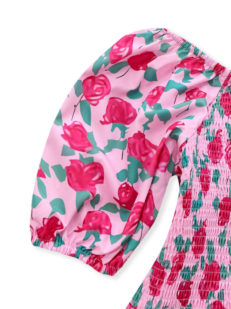 Combinaison rose à manches bouffantes années 1930