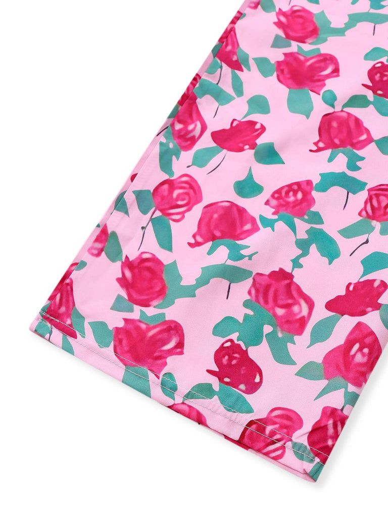 Combinaison rose à manches bouffantes années 1930