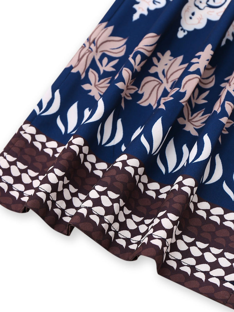 Combinaison bleue bohème à bretelles ceinture années 1970