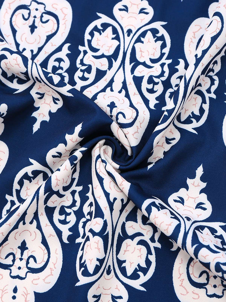 Combinaison bleue bohème à bretelles ceinture années 1970