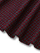 Robe rouge en coton à carreaux et revers années 1950