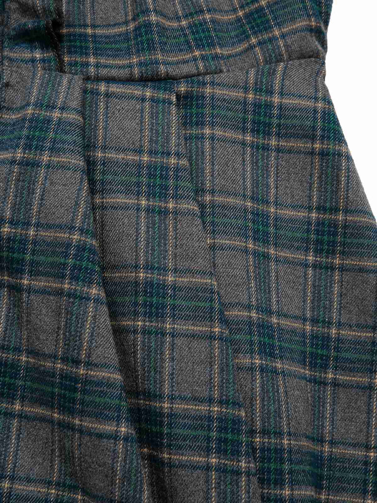 2PCS Robe gris à volants et chemisier en coton années 1950