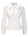 Chemisier blanche en coton avec nœud années 1950