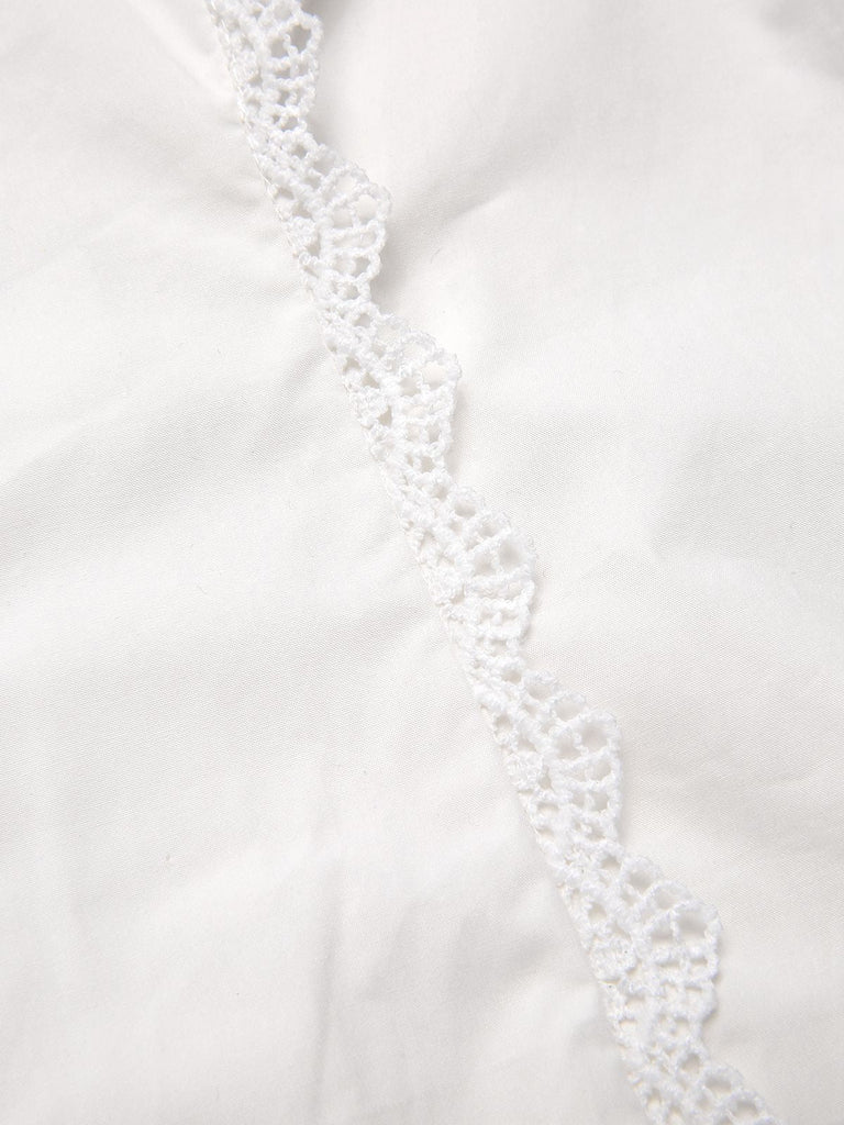 Chemisier blanche en coton avec nœud années 1950