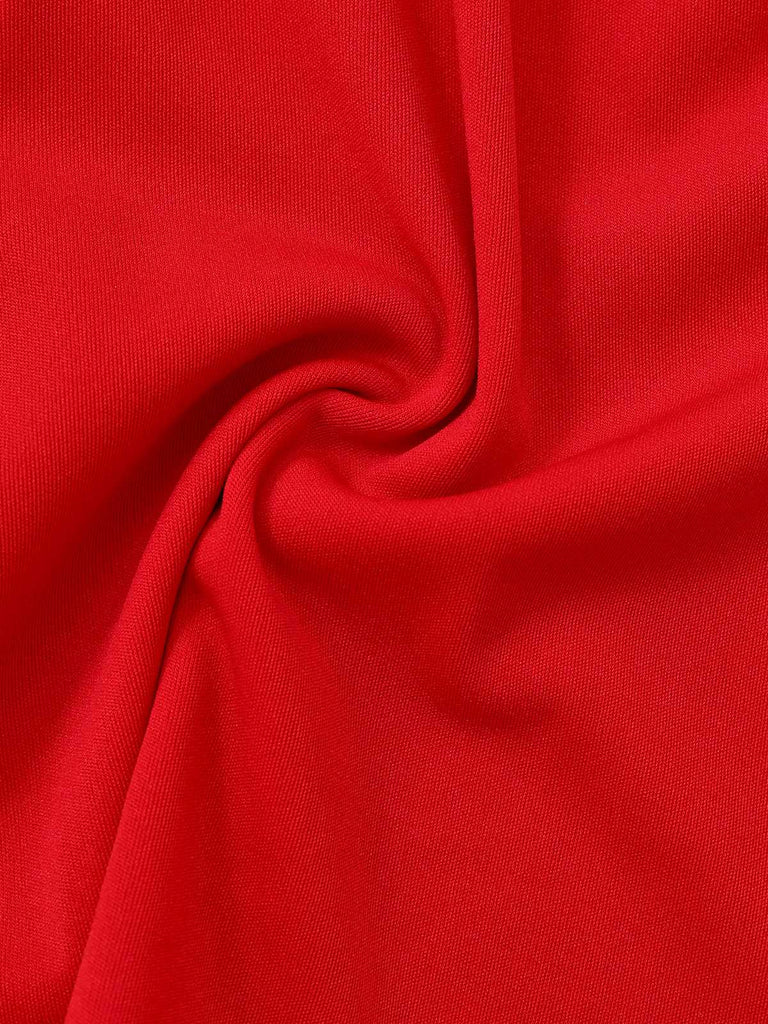 Robe trapèze col carré larges bretelles couleur uni des années 1950