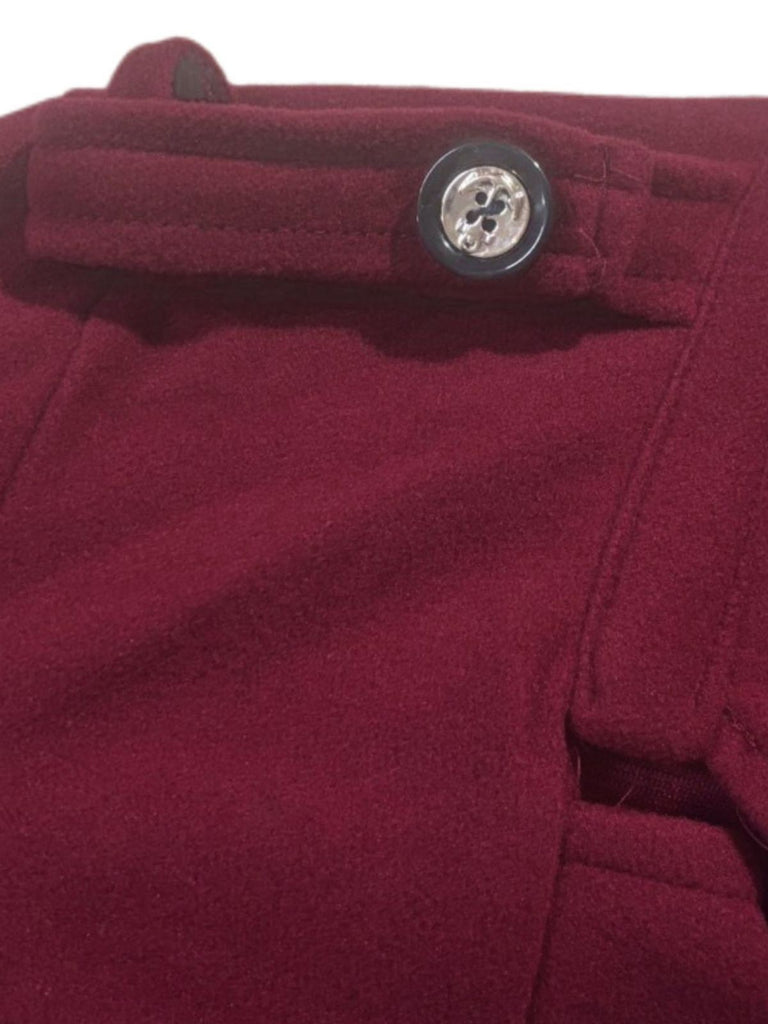 Manteau long à col cranté large en fausse laine des années 1940