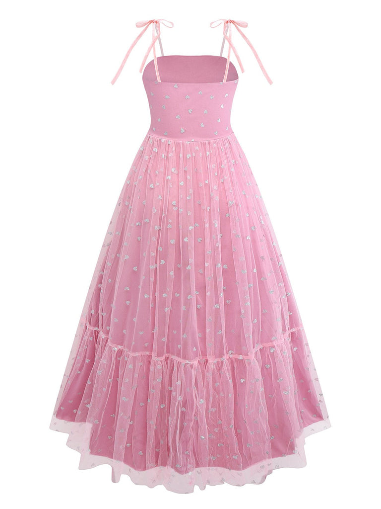 Robe de bal en tulle argenté à cœur et bretelles spaghetti années 1930